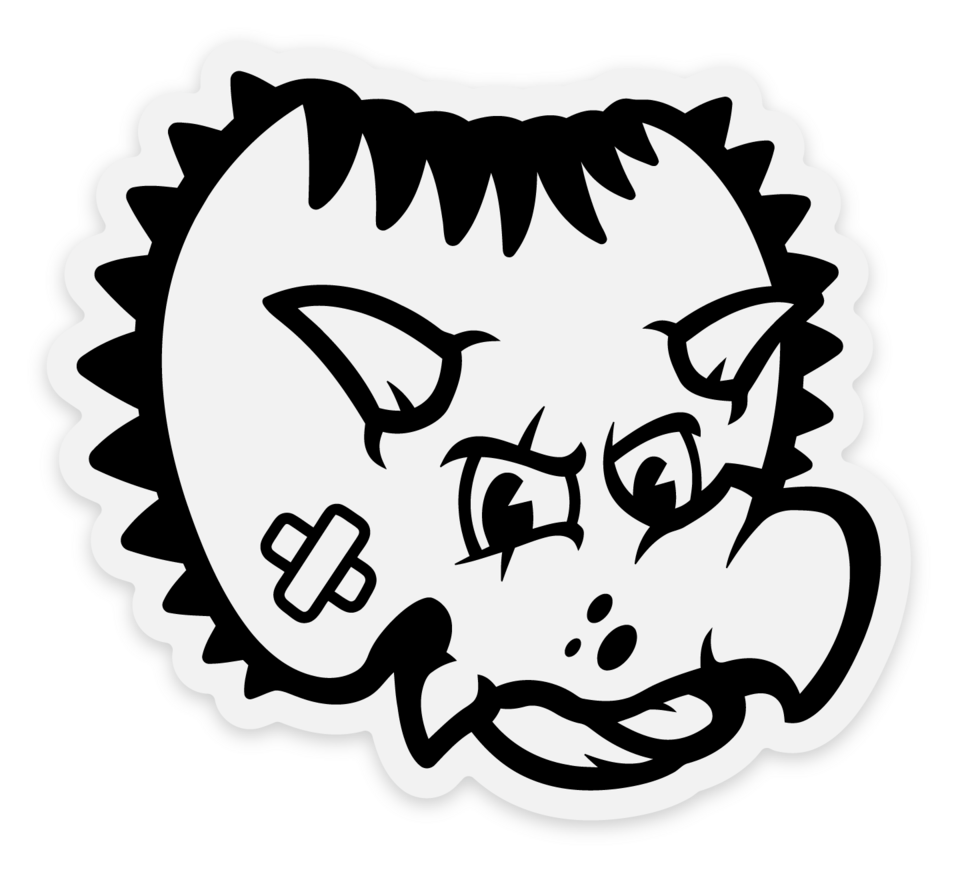 Horn Head Sticker - Clear 3" x 2.71"